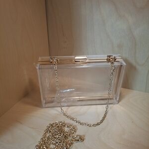 💋Clear Acrylic Clutch with Gold Chain💋
